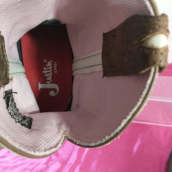 Justin Gypsy Brown Size 6.5 B Boots Women’s #L9924 Cowgirl Western Farm. - Picture 5 of 8